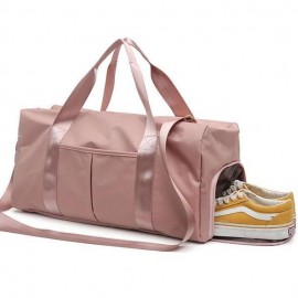 Training travel duffel bag with shoes pocket